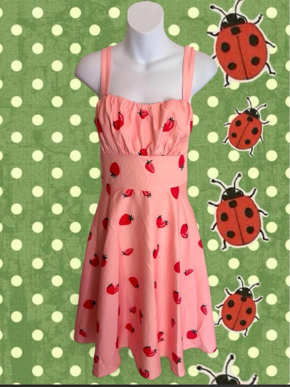 Woman’s Pink Strawberry-Print Sundress